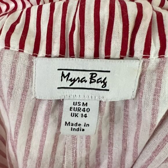 NWT Myra Bag 2pc Scarlet Stripe Crop Bralette Top & Paper-bag Cropped Pants M/L - Picture 9 of 14